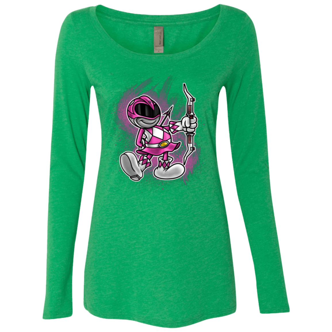 T-Shirts Envy / Small Pink Ranger Artwork Women's Triblend Long Sleeve Shirt