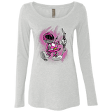 T-Shirts Heather White / Small Pink Ranger Artwork Women's Triblend Long Sleeve Shirt