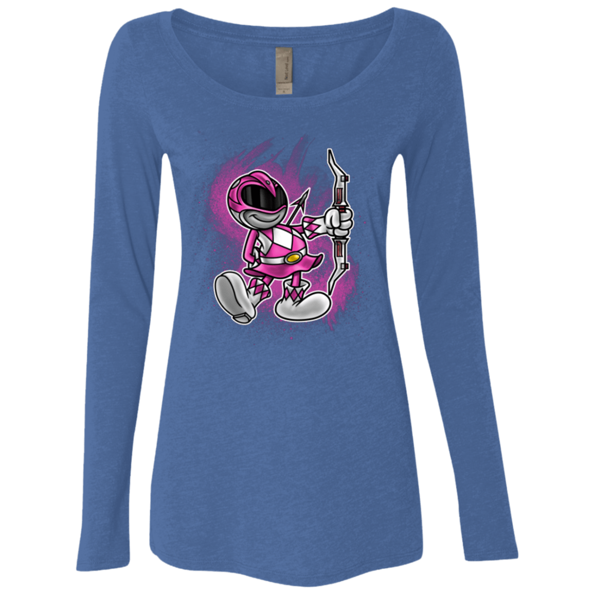 T-Shirts Vintage Royal / Small Pink Ranger Artwork Women's Triblend Long Sleeve Shirt