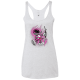 T-Shirts Heather White / X-Small Pink Ranger Artwork Women's Triblend Racerback Tank
