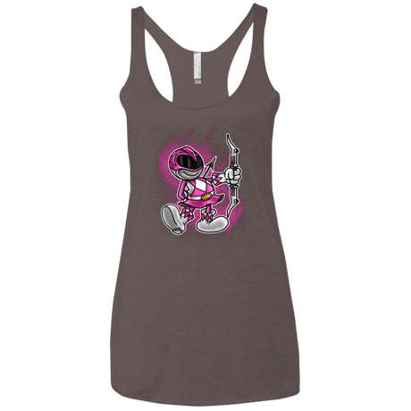 T-Shirts Macchiato / X-Small Pink Ranger Artwork Women's Triblend Racerback Tank
