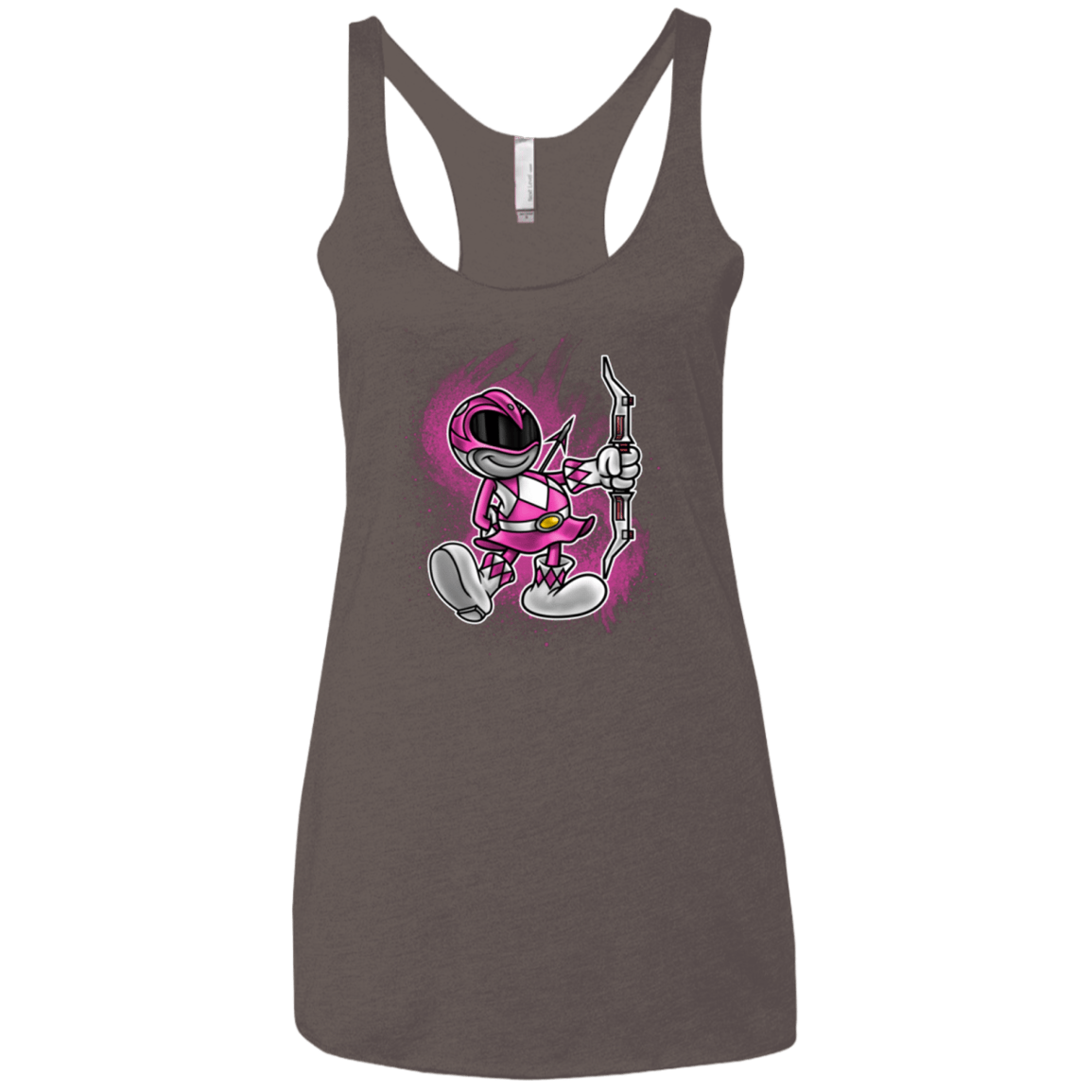 T-Shirts Macchiato / X-Small Pink Ranger Artwork Women's Triblend Racerback Tank