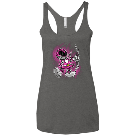 T-Shirts Premium Heather / X-Small Pink Ranger Artwork Women's Triblend Racerback Tank