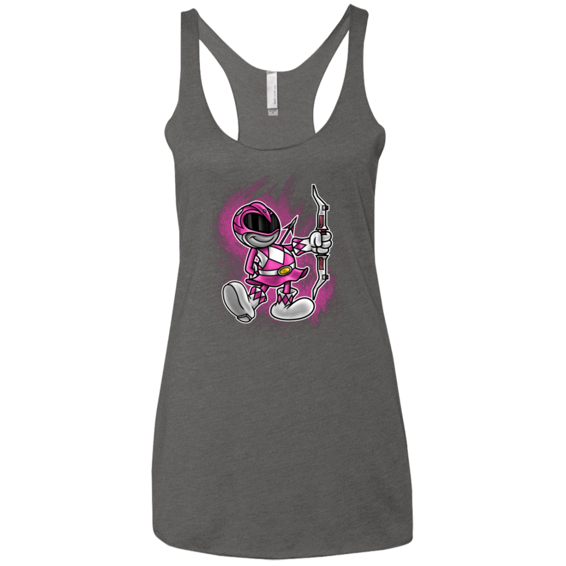 T-Shirts Premium Heather / X-Small Pink Ranger Artwork Women's Triblend Racerback Tank