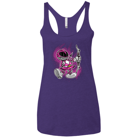 T-Shirts Purple / X-Small Pink Ranger Artwork Women's Triblend Racerback Tank