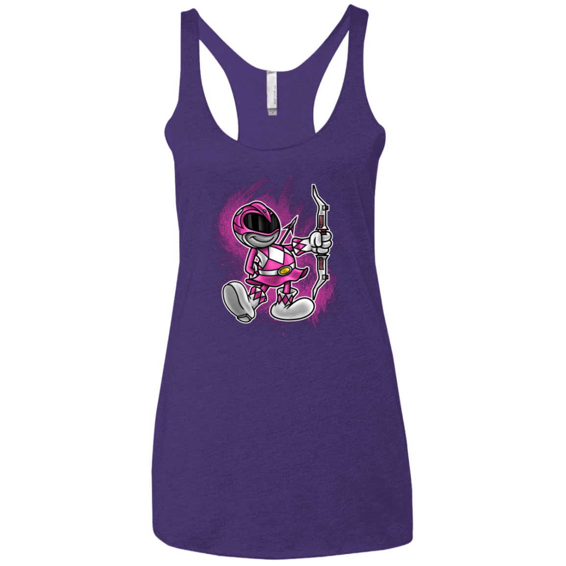T-Shirts Purple / X-Small Pink Ranger Artwork Women's Triblend Racerback Tank