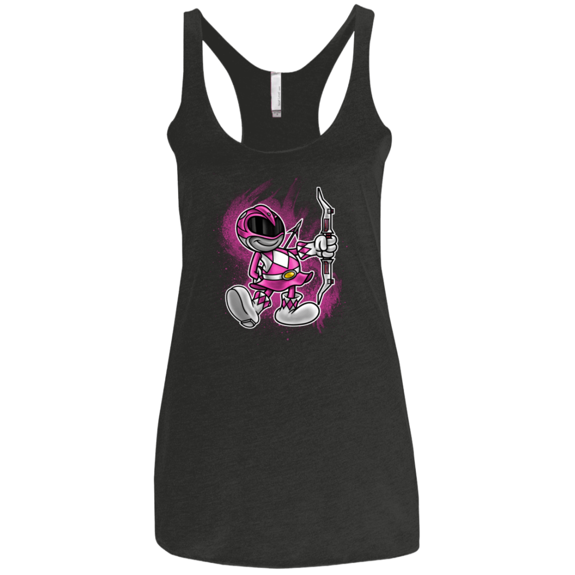 T-Shirts Vintage Black / X-Small Pink Ranger Artwork Women's Triblend Racerback Tank