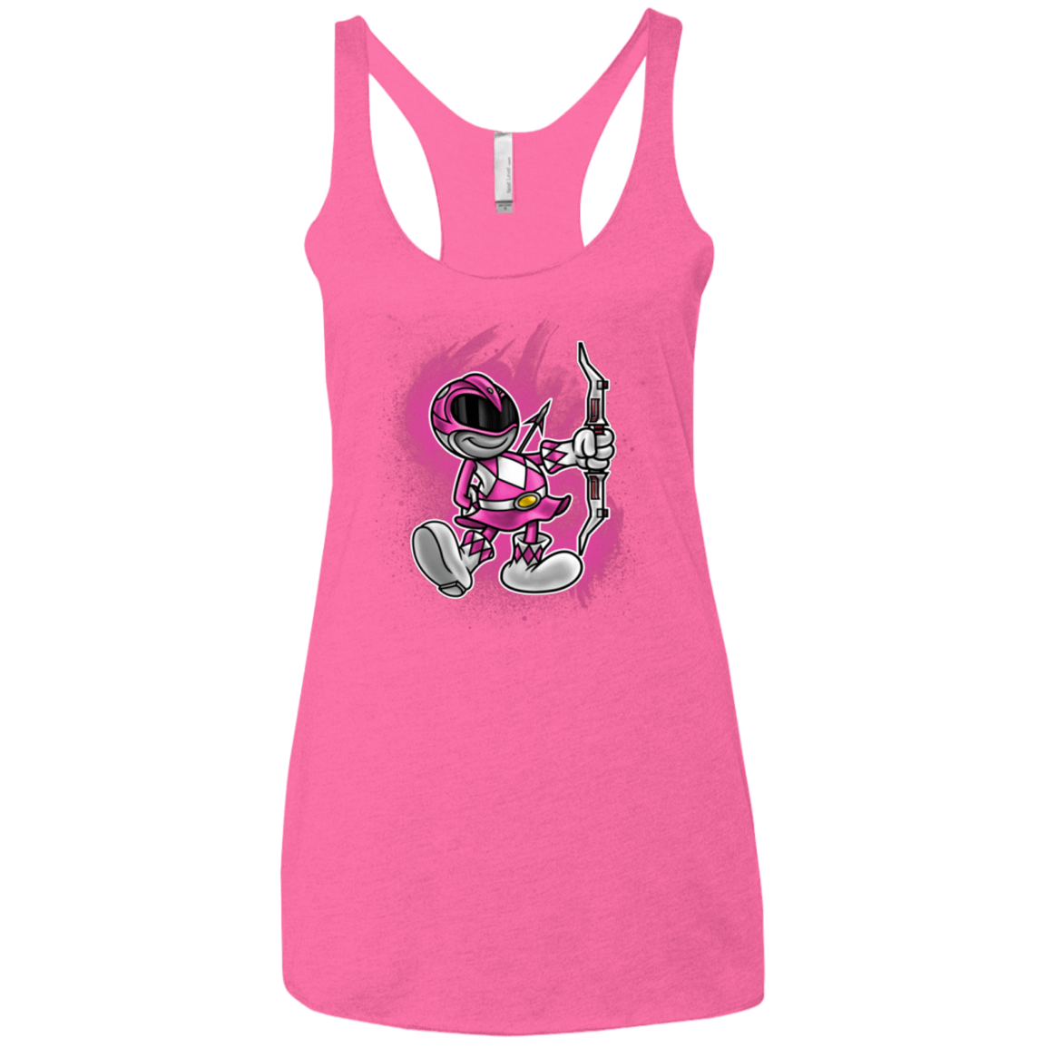 T-Shirts Vintage Pink / X-Small Pink Ranger Artwork Women's Triblend Racerback Tank