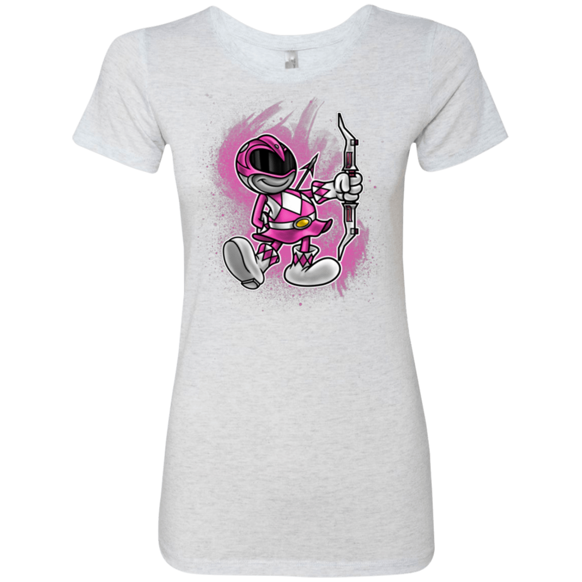 T-Shirts Heather White / Small Pink Ranger Artwork Women's Triblend T-Shirt
