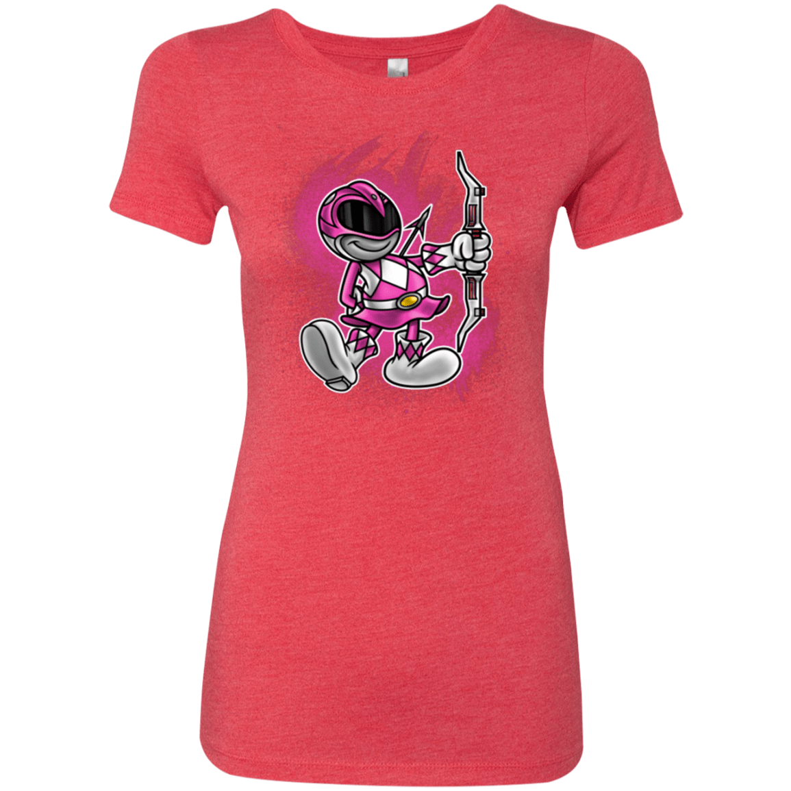 T-Shirts Vintage Red / Small Pink Ranger Artwork Women's Triblend T-Shirt