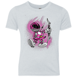 T-Shirts Heather White / YXS Pink Ranger Artwork Youth Triblend T-Shirt