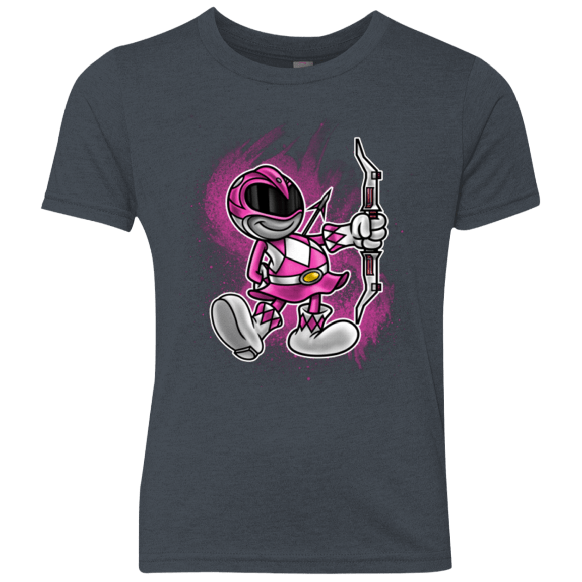 T-Shirts Vintage Navy / YXS Pink Ranger Artwork Youth Triblend T-Shirt