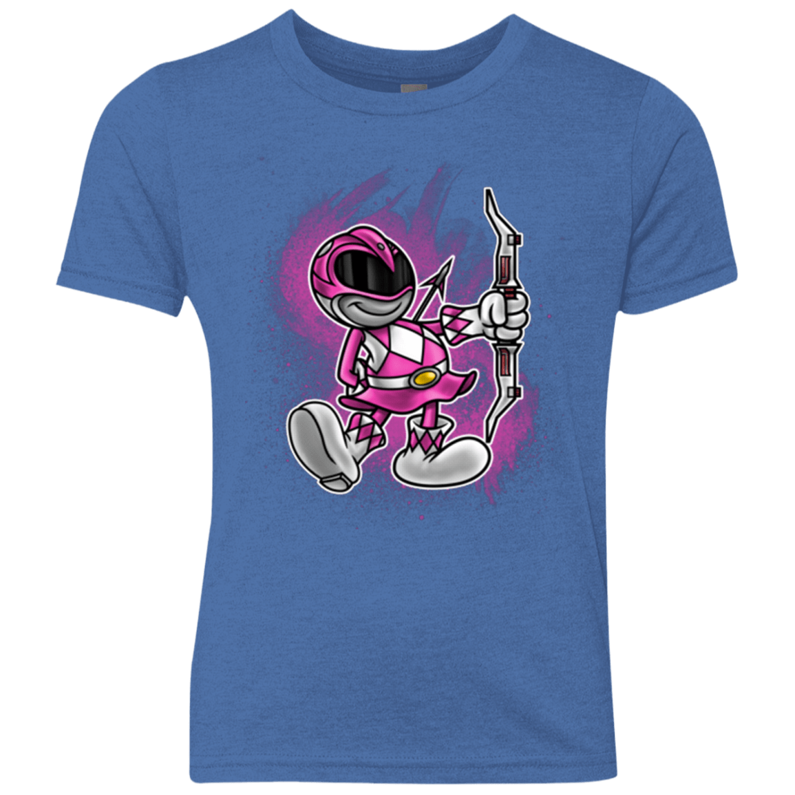 T-Shirts Vintage Royal / YXS Pink Ranger Artwork Youth Triblend T-Shirt