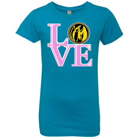 T-Shirts Turquoise / YXS Pink Ranger LOVE Girls Premium T-Shirt