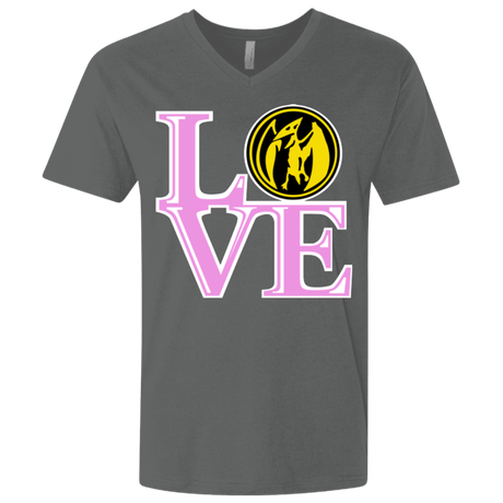 T-Shirts Heavy Metal / X-Small Pink Ranger LOVE Men's Premium V-Neck