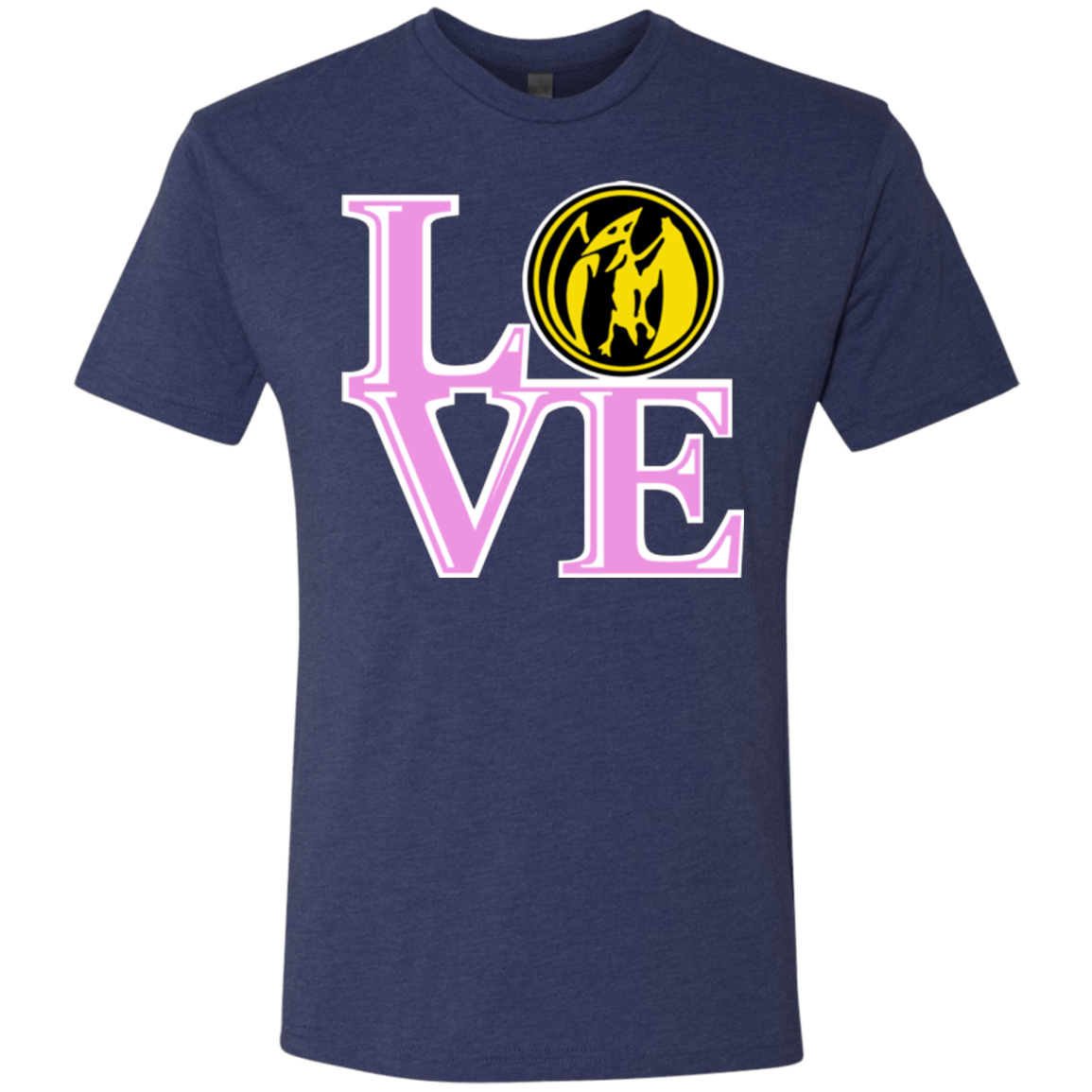 T-Shirts Vintage Navy / Small Pink Ranger LOVE Men's Triblend T-Shirt