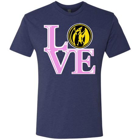 T-Shirts Vintage Navy / Small Pink Ranger LOVE Men's Triblend T-Shirt