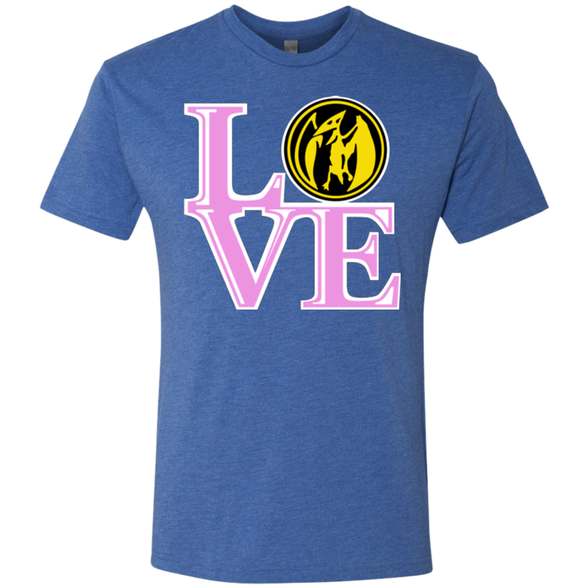 T-Shirts Vintage Royal / Small Pink Ranger LOVE Men's Triblend T-Shirt