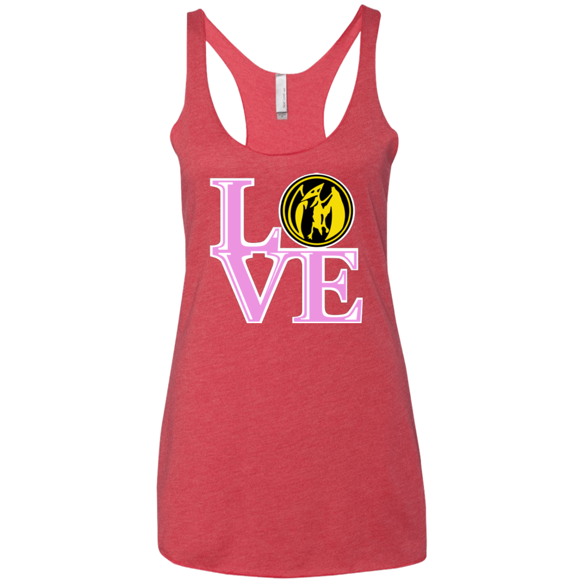 T-Shirts Vintage Red / X-Small Pink Ranger LOVE Women's Triblend Racerback Tank