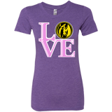 T-Shirts Purple Rush / Small Pink Ranger LOVE Women's Triblend T-Shirt