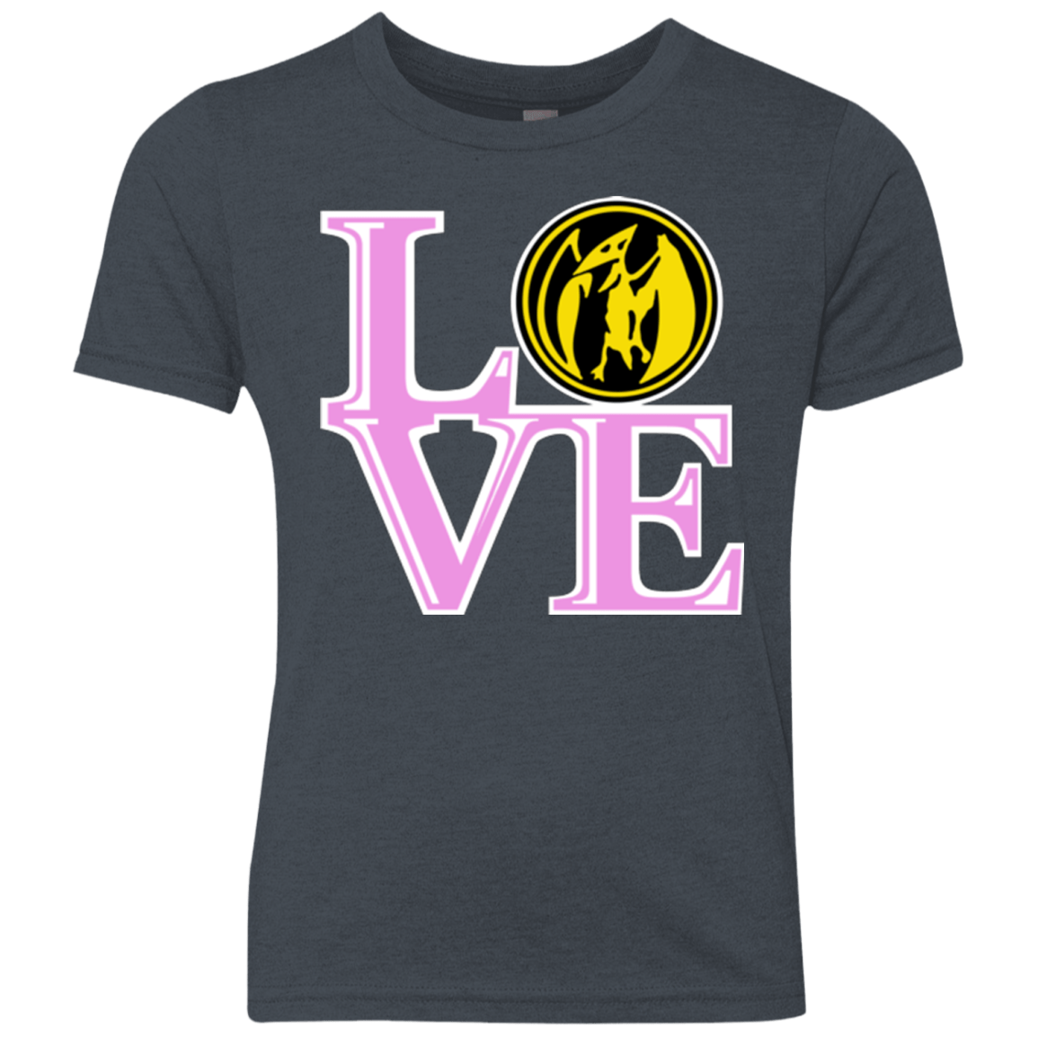 T-Shirts Vintage Navy / YXS Pink Ranger LOVE Youth Triblend T-Shirt