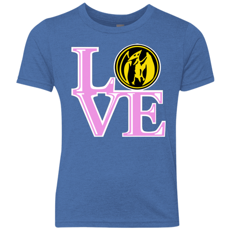 T-Shirts Vintage Royal / YXS Pink Ranger LOVE Youth Triblend T-Shirt