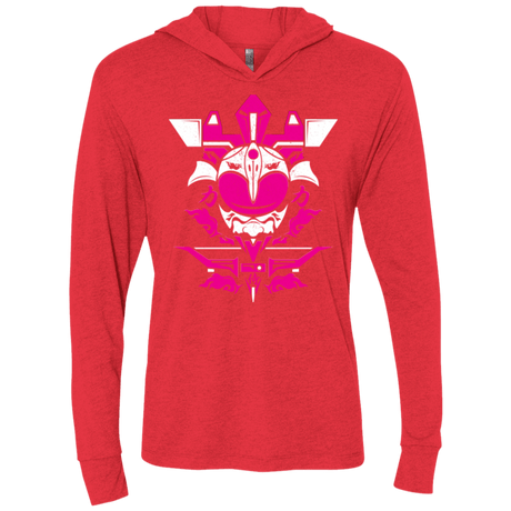 T-Shirts Vintage Red / X-Small Pink Ranger Triblend Long Sleeve Hoodie Tee