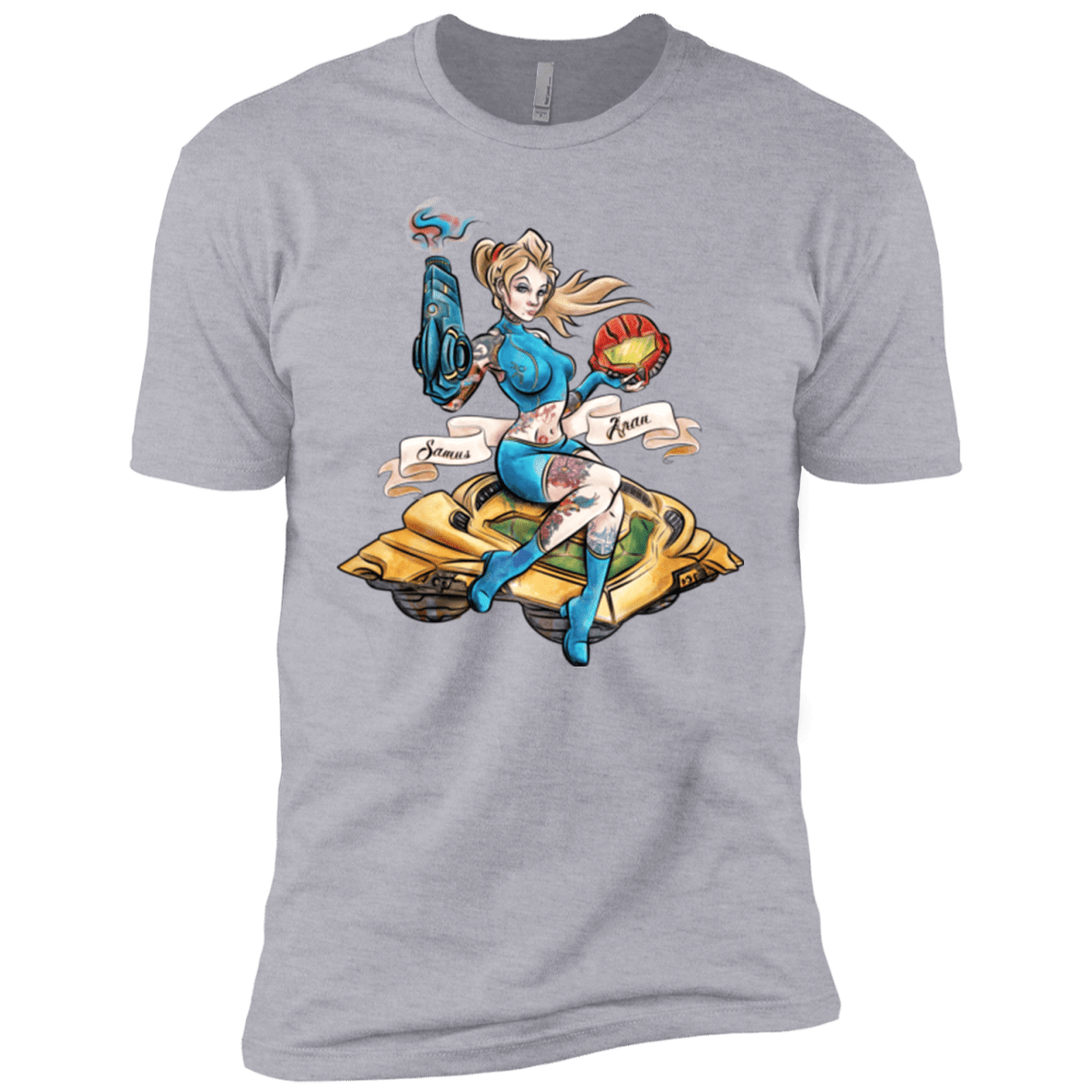 T-Shirts Heather Grey / YXS PINUP SAMUS Boys Premium T-Shirt