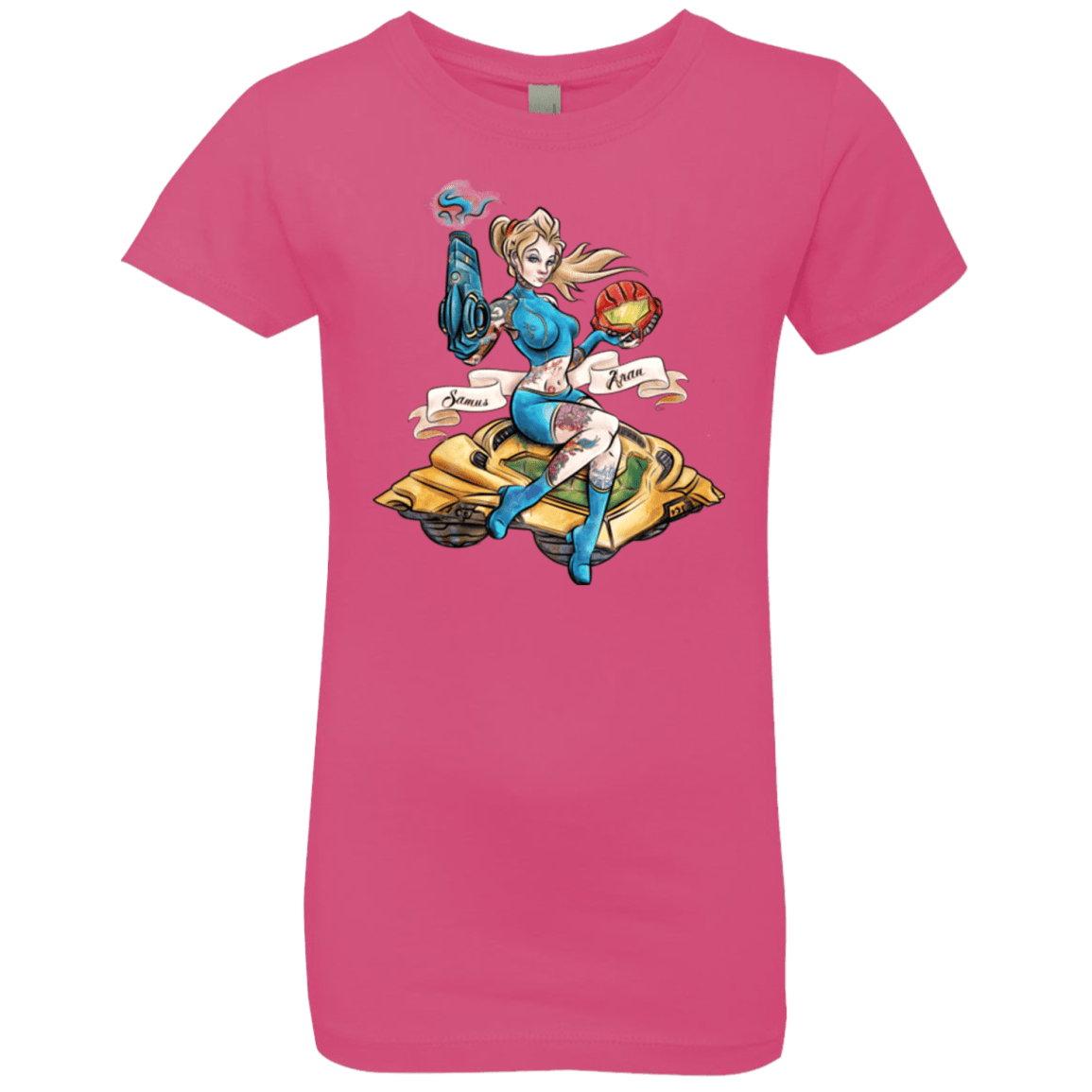 T-Shirts Hot Pink / YXS PINUP SAMUS Girls Premium T-Shirt