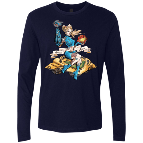 T-Shirts Midnight Navy / Small PINUP SAMUS Men's Premium Long Sleeve