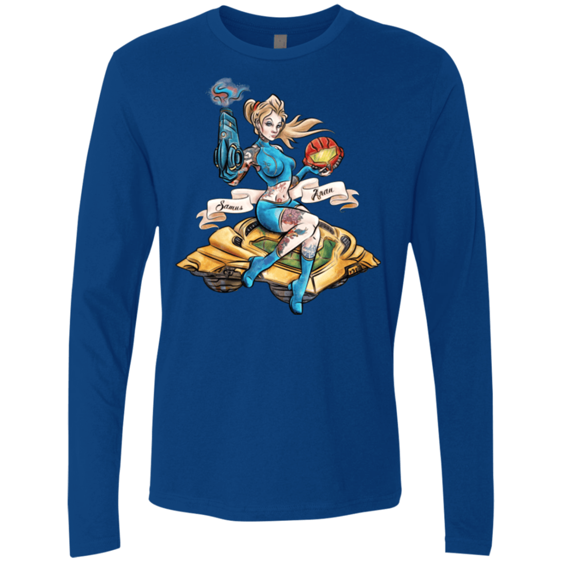 T-Shirts Royal / Small PINUP SAMUS Men's Premium Long Sleeve