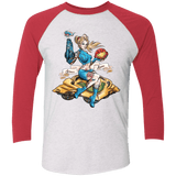T-Shirts Heather White/Vintage Red / X-Small PINUP SAMUS Triblend 3/4 Sleeve