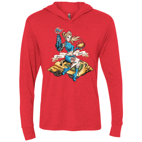 T-Shirts Vintage Red / X-Small PINUP SAMUS Triblend Long Sleeve Hoodie Tee