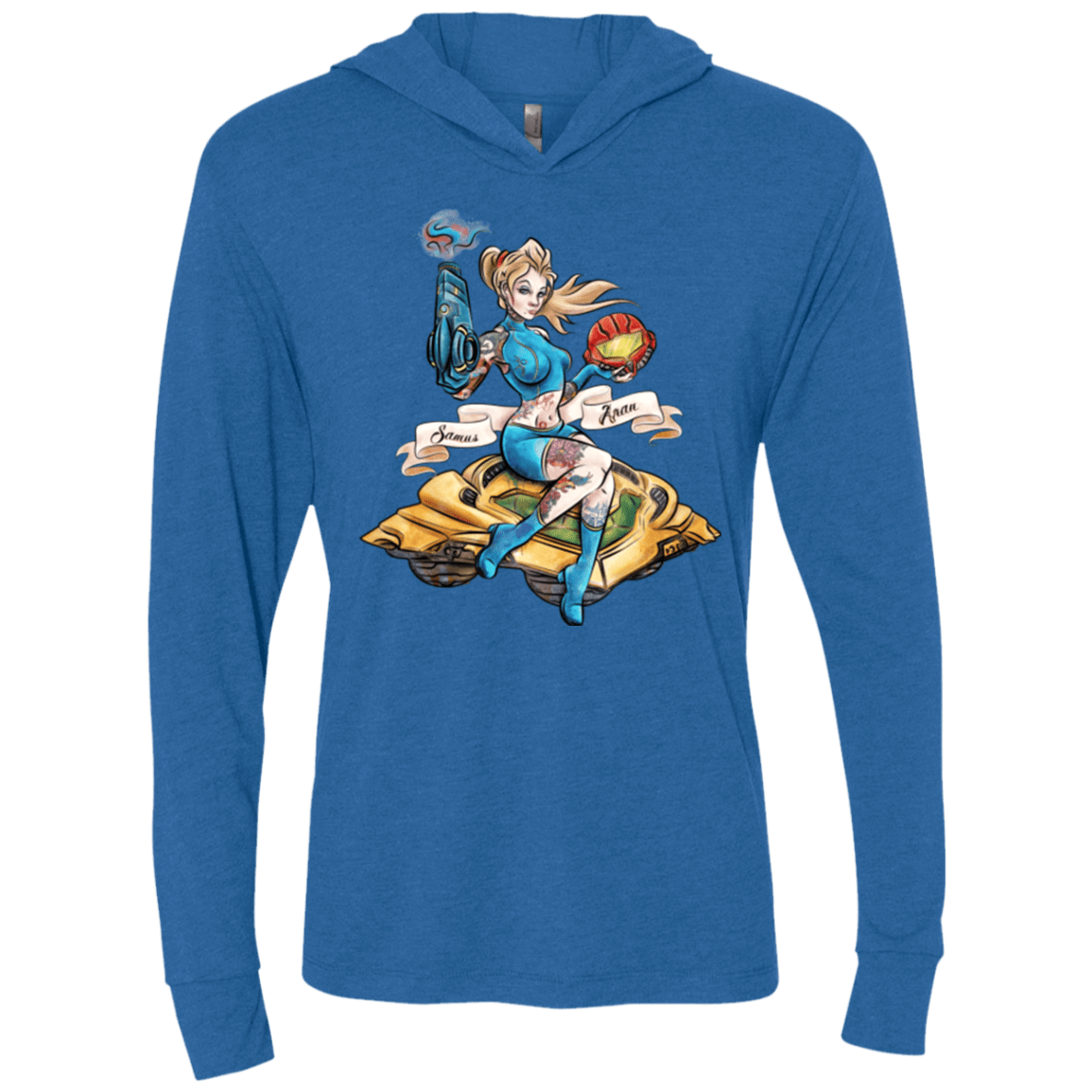 T-Shirts Vintage Royal / X-Small PINUP SAMUS Triblend Long Sleeve Hoodie Tee