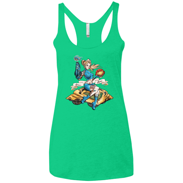 T-Shirts Envy / X-Small PINUP SAMUS Women's Triblend Racerback Tank