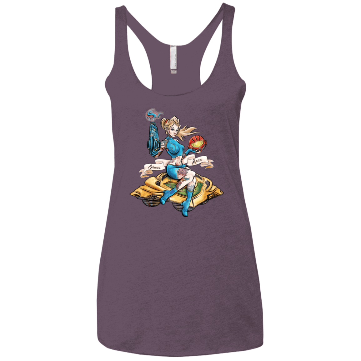 T-Shirts Vintage Purple / X-Small PINUP SAMUS Women's Triblend Racerback Tank