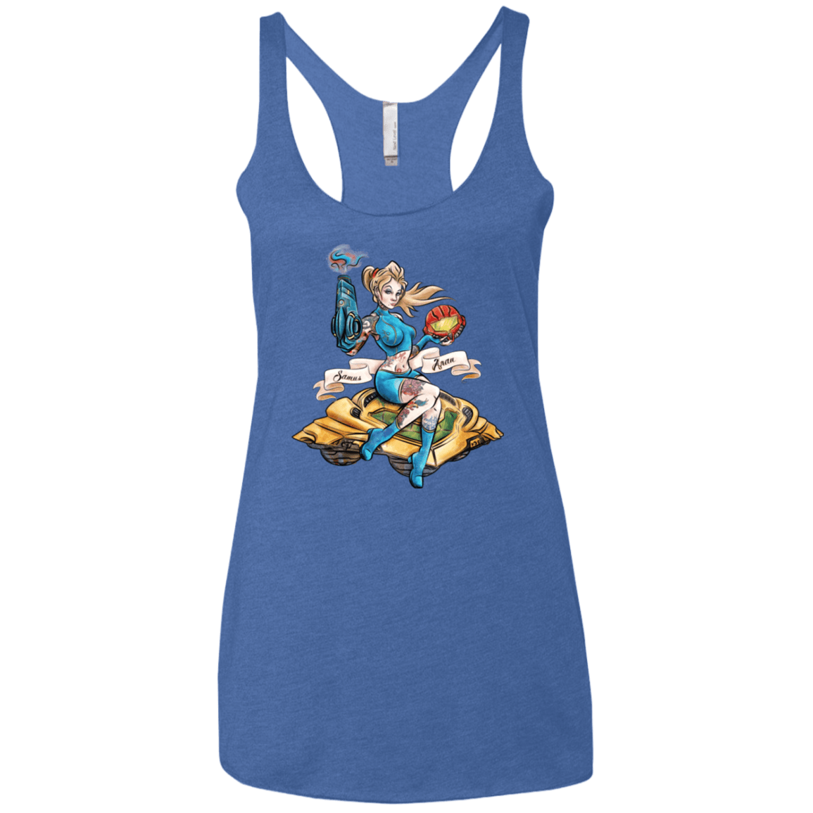 T-Shirts Vintage Royal / X-Small PINUP SAMUS Women's Triblend Racerback Tank