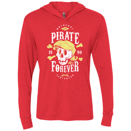 T-Shirts Vintage Red / X-Small Pirate Forever Triblend Long Sleeve Hoodie Tee
