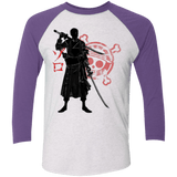 T-Shirts Heather White/Purple Rush / X-Small Pirate Hunter (2) Men's Triblend 3/4 Sleeve