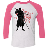 T-Shirts Heather White/Vintage Pink / X-Small Pirate Hunter (2) Men's Triblend 3/4 Sleeve