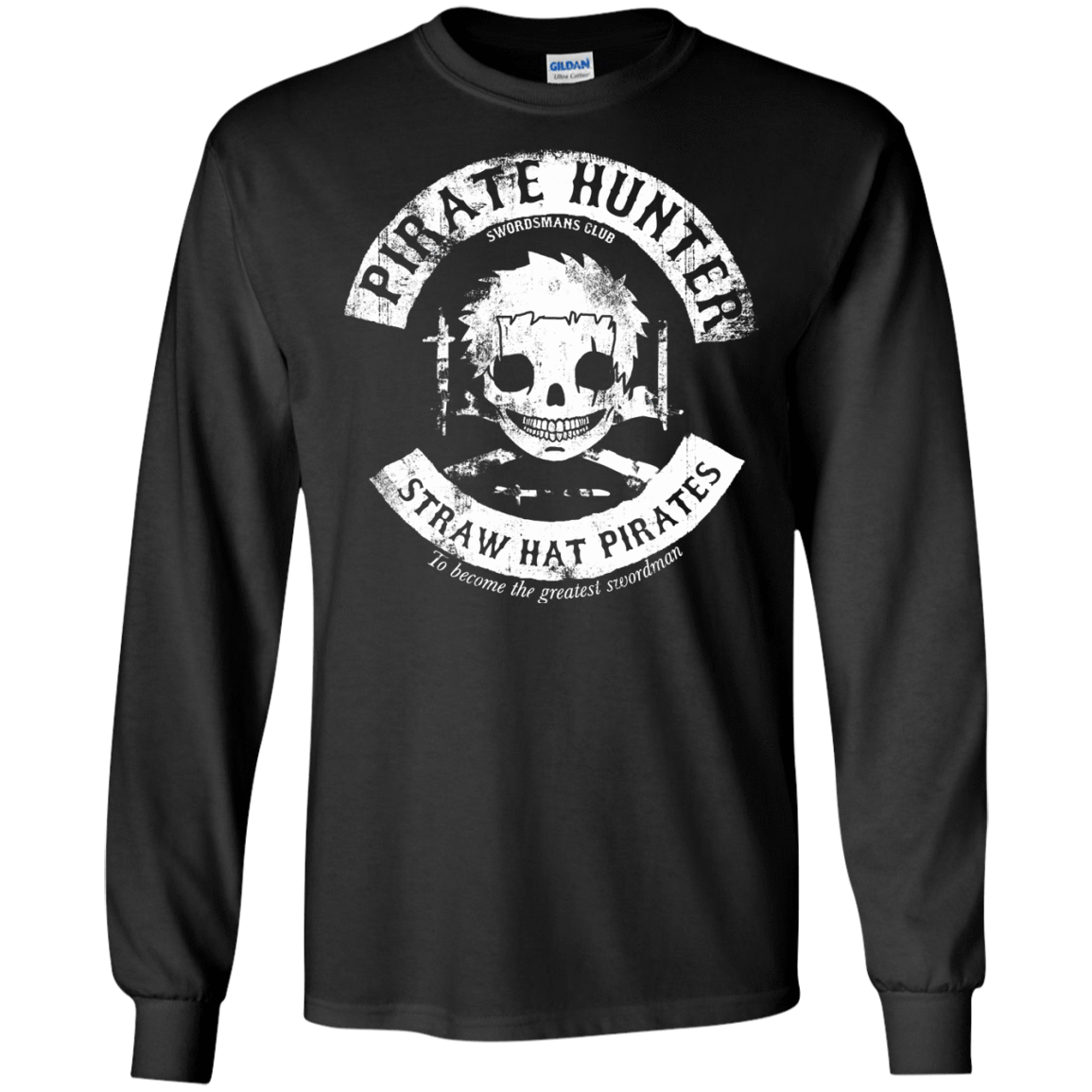 T-Shirts Black / S Pirate Hunter Skull Men's Long Sleeve T-Shirt