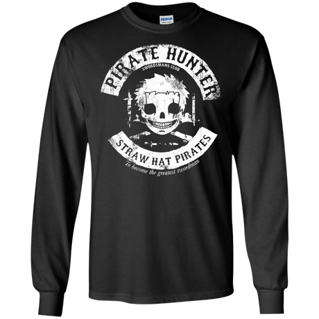 T-Shirts Black / S Pirate Hunter Skull Men's Long Sleeve T-Shirt