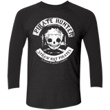 T-Shirts Vintage Black/Vintage Black / X-Small Pirate Hunter Skull Men's Triblend 3/4 Sleeve