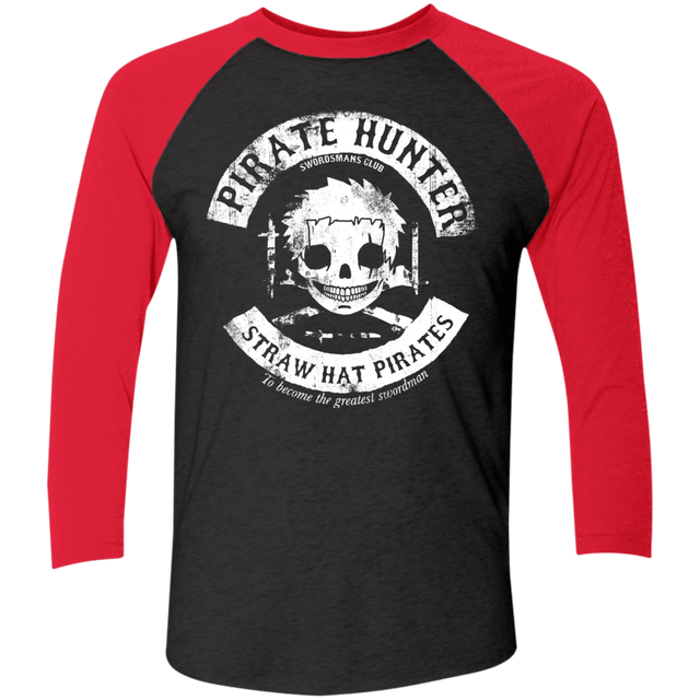 T-Shirts Vintage Black/Vintage Red / X-Small Pirate Hunter Skull Men's Triblend 3/4 Sleeve