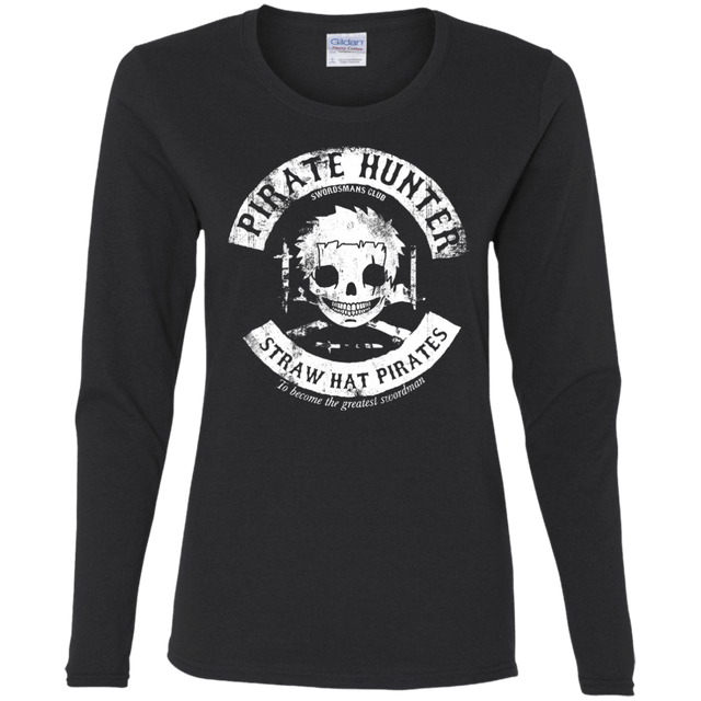 T-Shirts Black / S Pirate Hunter Skull Women's Long Sleeve T-Shirt
