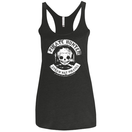 T-Shirts Vintage Black / X-Small Pirate Hunter Skull Women's Triblend Racerback Tank