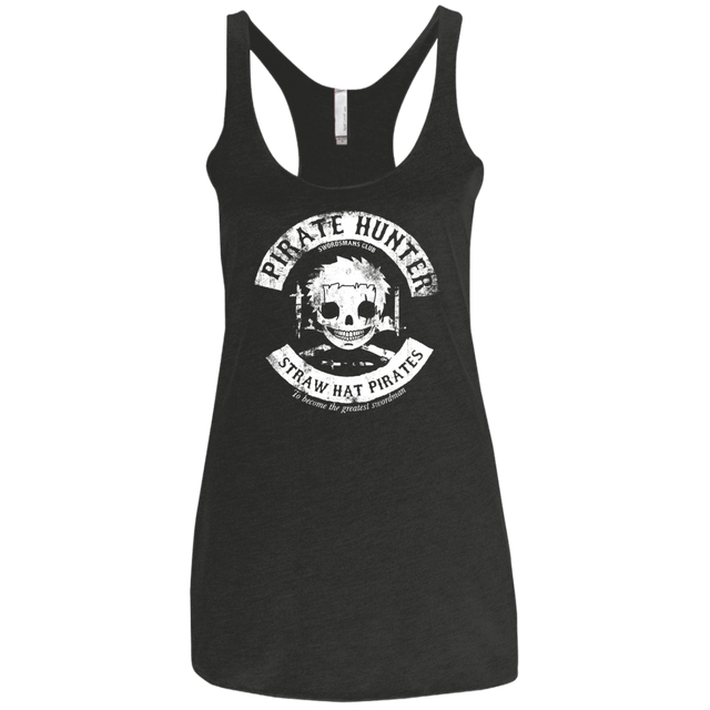 T-Shirts Vintage Black / X-Small Pirate Hunter Skull Women's Triblend Racerback Tank