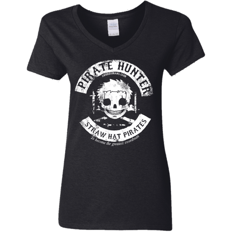 T-Shirts Black / S Pirate Hunter Skull Women's V-Neck T-Shirt