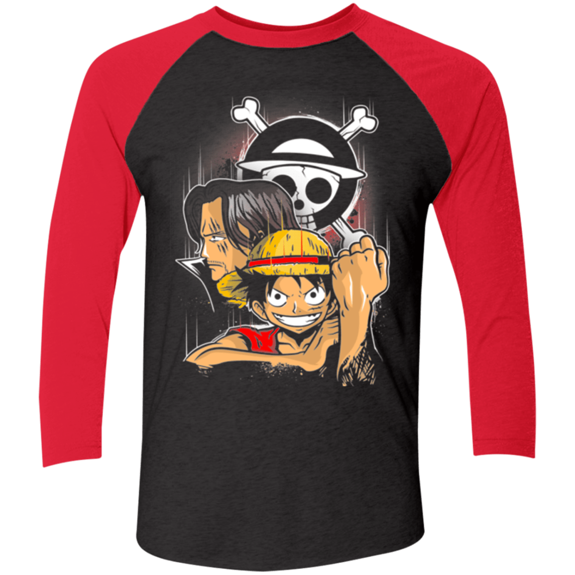 T-Shirts Vintage Black/Vintage Red / X-Small Pirate King Men's Triblend 3/4 Sleeve