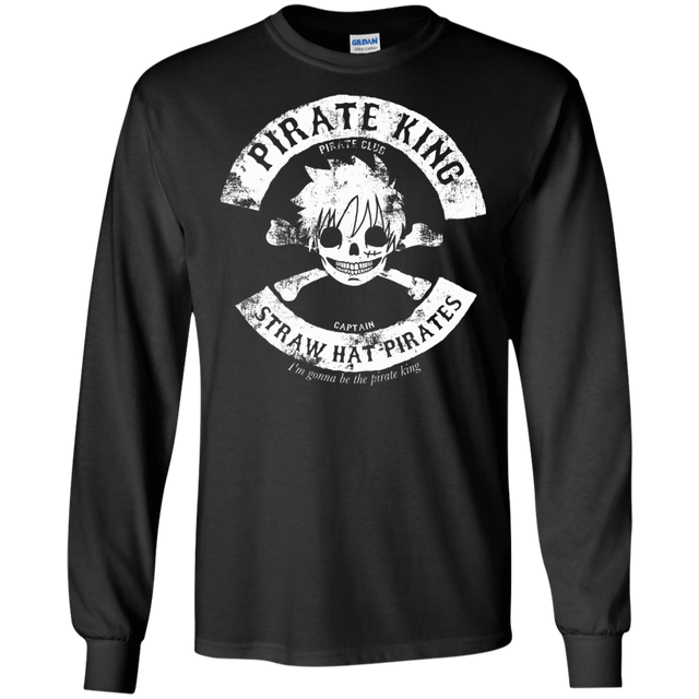 T-Shirts Black / S Pirate King Skull Men's Long Sleeve T-Shirt